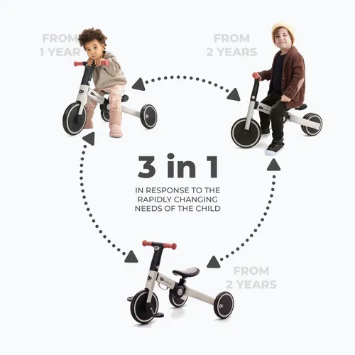 Rowerek biegowy trójkołowy Kinderkraft 4TRIKE silver grey