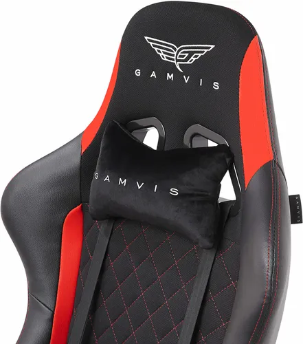 Fotel GAMVIS Phantom Large Czarny (czerwone elementy)
