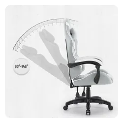 Fotel gamingowy CABRO C500 Szaro-Biały