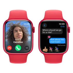 Apple Watch 9 GPS 45 мм алюминий (продукт) красный / Красный Спортивный ремешок M / L