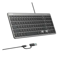 Klawiatura nożycowa Unitek SlimTap Grafitowy