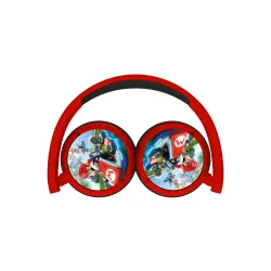 Słuchawki bezprzewodowe z mikrofonem OTL Technologies Mario Kart Kids Wireless Dla Dzieci Nauszne Czerwono-czarny