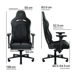 Fotel Razer Enki Gamingowy do 136kg Skóra ECO Czarno-zielony