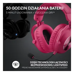 Беспроводные наушники с микрофоном Logitech G Pro X2 Lightspeed-magenta