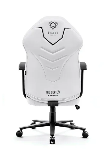 Fotel Diablo Chairs X-Gamer 2.0 Normal Size Gamingowy do 150kg Skóra ECO Tkanina Snow white