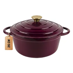 Garnek żeliwny HAGE DQ26 5L Bakłażanowy