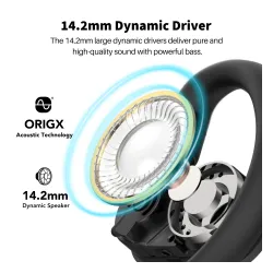 Słuchawki bezprzewodowe Tozo OpenBuds Douszne Bluetooth 5.3 Czarny