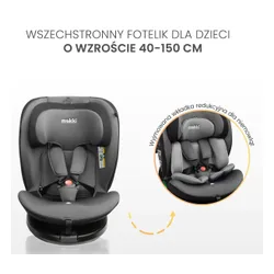 Автокресло Caretero Mokki I-Size, 40-150 cm, 0-36 kg, черно-розовый