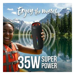 Głośnik mobilny XMUSIC BTS660 Bluetooth, Moc 35W, IP67, Bass Boost, Radio FM, MicroSD, Czarny