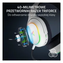 Słuchawki bezprzewodowe z mikrofonem Razer Barracuda X Chroma Nauszne Biały