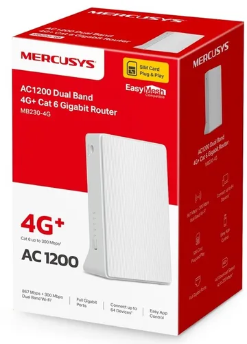 Router MERCUSYS MB230-4G 2.4 / 5 GHz (DualBand), Gniazdo SIM
