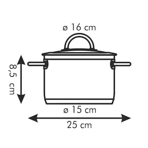 TESCOMA Vision niski 1,5 l - garnek ze stali nierdzewnej z pokrywką