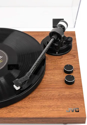 Gramofon JVC AL-E534M Drewno, Manualny, Napęd paskowy, Prędkość odtw. 33 1/3,45 obr./min