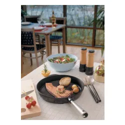 SKEPPSHULT Chefs Selection Grill 24 cm czarna - patelnia grillowa żeliwna