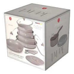 Zestaw patelni i garnków BERLINGER HAUS Taupe Nordic BH-8422 (13 elementów)