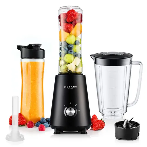 Blender kielichowy MOZANO M01 Czarny (Sportowy) + 2 bidony w komplecie
