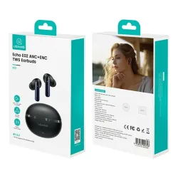 Słuchawki bezprzewodowe USAMS Echo E02 TWS ANC+ENC Dokanałowe Bluetooth 5.3 Czarny