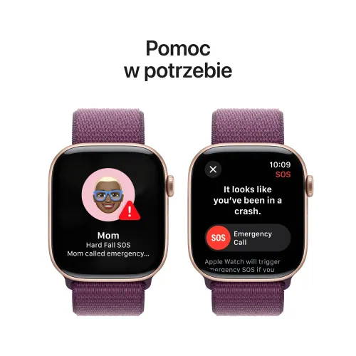 Apple Watch Series 10 GPS koperta 46mm aluminium różowe złoto opaska sportowa dojrzała śliwka