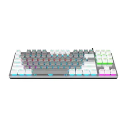 Klawiatura gamingowa Rampage Snug KRGD Red Switch przewodowa mechaniczna podświetlana szaro-biała