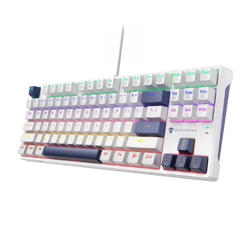 Klawiatura mechaniczna Machenike K500B-B87 Gamingowa Przewodowa Red Switch Biała