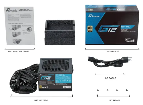 Zasilacz Seasonic G12 GC 750 750W 80+ Gold Czarny