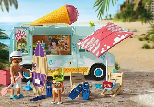 Playmobil Zestaw z figurkami My Life 71904 Furgonetka z lodami i sklepikiem surfingowym
