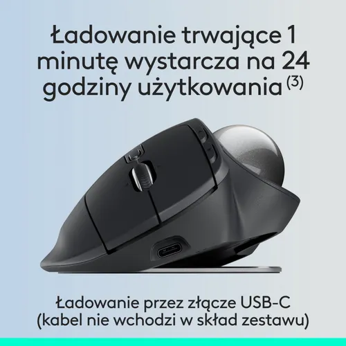 Myszka Logitech MX Ergo S bezprzewodowa czarna