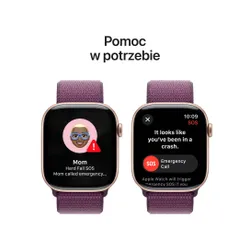 Apple Watch Series 10 GPS + Cellular koperta 42mm aluminium różowe złoto opaska sportowa dojrzałej śliwki