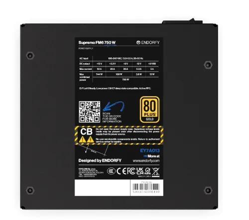 Zasilacz Endorfy Supremo FM6 750W 80+ Gold Czarny