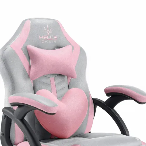 Fotel gamingowy HELL'S CHAIR HC- 1001 Kids Szaro-różowy