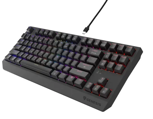 Klawiatura mechaniczna Genesis Thor 230 TKL US RGB Outemu Silent Lemon Czarny