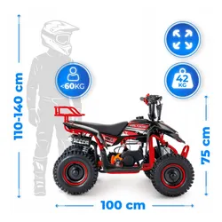 Quad dla dzieci spalinowy 49cc duże koła 6" hamulce mini tarczowe VOLTOURI