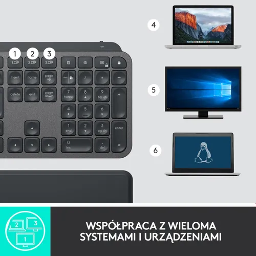 Logitech Klawiatura MX Keys Plus z podpórką na nadgarstki 920-009416