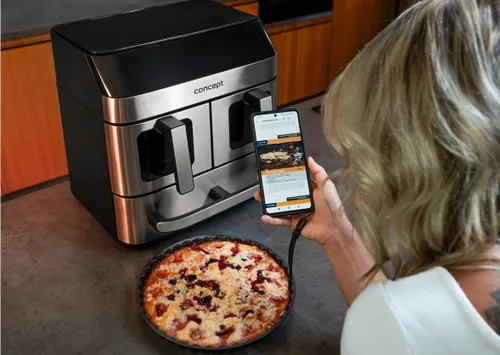 Air Fryer Frytkownica beztłuszczowa CONCEPT Pizza Trio FR9000 18.5 l z podwójnym koszem + szuflada do pieczenia