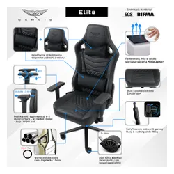 Fotel GAMVIS Elite 2.0 Pro XXL Czarny (czarne elementy)