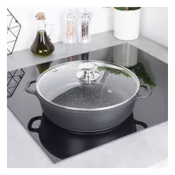 Patelnia granitowa ze szklaną pokrywką GRANDE 28 cm