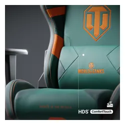 Fotel Diablo Chairs X-One 2.0 World of Tanks Gamingowy do 160kg Skóra ECO Tkanina Zielono-pomarańczowy