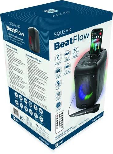 Głośnik mobilny SQUEAK Beatflow Radio FM Czarny
