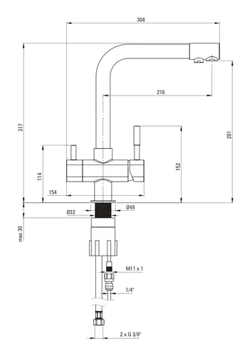 Bateria DEANTE Aster BCH 065M Chrom