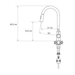 Bateria Quadron 3673500BLM Julia Czarny Stal szlachetna