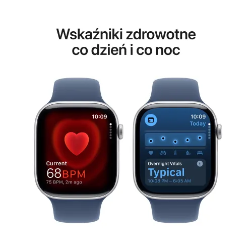 Apple Watch 10 GPS 42mm koperta z aluminium (srebrny) + pasek sportowy rozmiar M/L (denim) (CPO)
