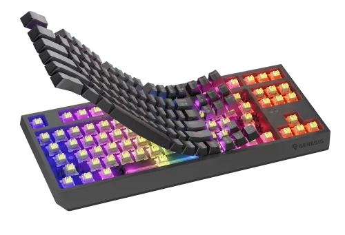 Klawiatura mechaniczna Genesis Thor 230 TKL US RGB Outemu Silent Lemon Czarny