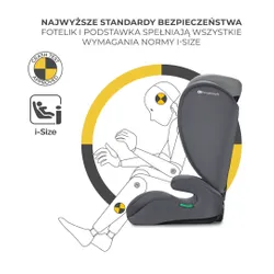 Fotelik samochodowy KINDERKRAFT I-Spark I-Size 2w1 100-150 cm (9-36 kg) Szary