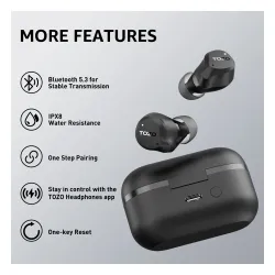 Słuchawki bezprzewodowe Tozo AeroSound Dokanałowe Bluetooth 5.3 Czarny