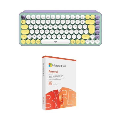 Klawiatura LOGITECH Pop Keys Fresh Vibes + Program MICROSOFT 365 Personal
