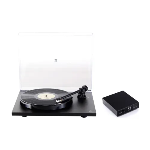 Gramofon REGA Planar 1 Czarny, Manualny,Napęd paskowy,Wkładka Rega,Pokrywa w zestawie,Prędkość odtw. 33 1/3,45 obr./min + Przedwzmacniacz gramofonowy REGA Fono Mini A2D