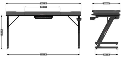 Biurko gamingowe HUZARO Hero 4.8 Czarny