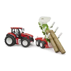 BRUDER Traktor z przyczepą do drewna