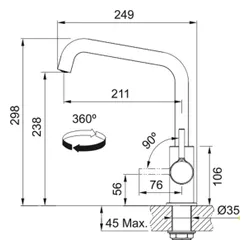 Bateria FRANKE Lina 115.0728.474 Czarny mat