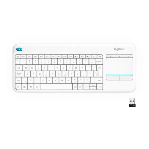 Klawiatura Logitech Wireless Touch Keyboard K400 Plus - biały